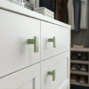 L Shape Cabinet Knob in Matte Finish - Modern Aluminum Drawer Pulls for Kitchen Hardware