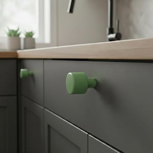 Unique Cabinet Knobs for Drawer Pulls - Circle Knurled Kitchen Hardware Vintage Knob - Mid Century Modern Drawer Knobs - Kitchen Hardware