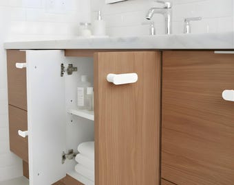 Tiradores para cajones y herrajes de gabinetes - Tiradores en forma de L con acabado mate - Tiradores para puertas - Tiradores para baño