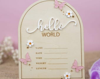 Hello World Newborn Sign, Baby Announcement Sign, Baby Sign For Hospital, Welcome Baby Sign, Baby Sign For Hospital, Gender Neutral Sign