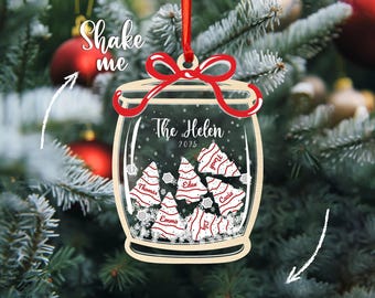 Personalized Family Christmas Ornament: 3D Shaker Keepsake, Custom Names & Year 2025