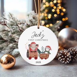 Personalized Baby's First Christmas Ornament 2025: Ceramic Keepsake