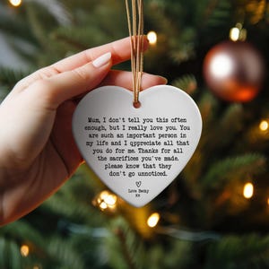 Heart Ceramic Mum Ornament: Personalized Keepsake Gift