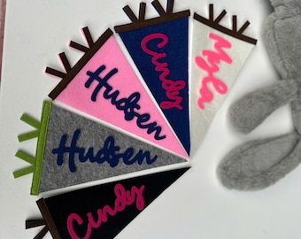 Custom Felt Name Flag: Personalized Nursery Decor