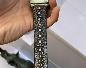 Handmade Stingray Leather Apple Watch Band: Custom Sizes
