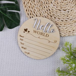 Baby Stat Sign, Hello World Birth Announcement, Hello World Baby Announcement Sign, Custom Newborn Name Sign, Baby Birth Stats Sign