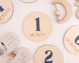Monthly Milestone Discs Infant Pictures, Monthly Milestone Markers Wood, Monthly Milestone Cards Baby,Monthly Sign For Baby,Baby Shower Gift