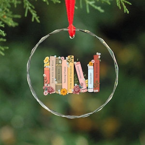 Personalized Book Lover Ornament - Custom Bookshelf Ornament - Custom Books Ornament - Custom Book Club Gift