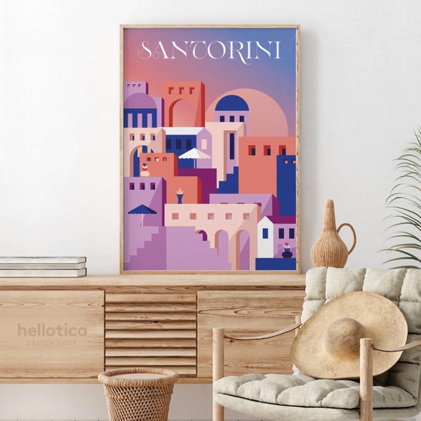 Santorini City | Travel Poster | City Poster | Travel Collection | City Wall Art | Gift Idea | City Wall Art | Destination | Travelling