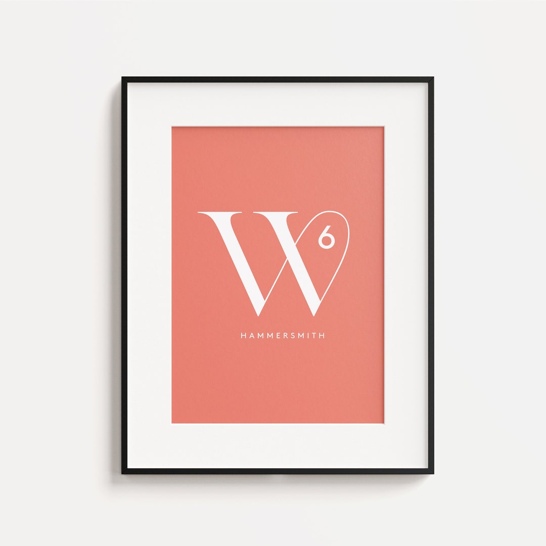 Hammersmith W6 Postcode London Printable Wall Art Etsy