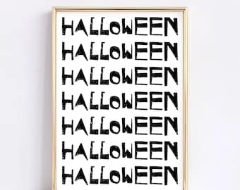 Póster de Halloween para regalar, decoración de pared gótica y espeluznante (descarga digital)