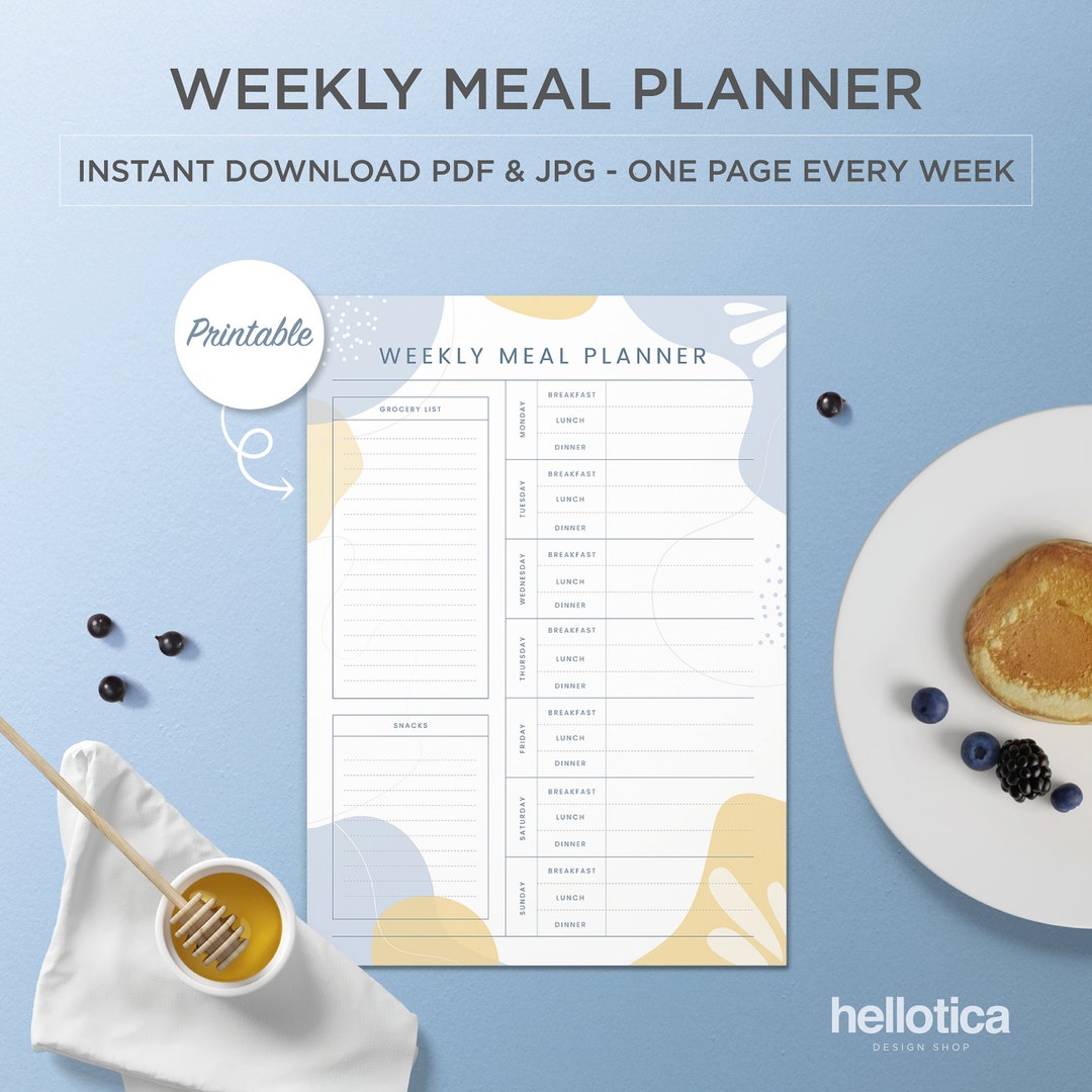 Weekly Meal Planner Printable: Stationery Gift (PDF Download) - Etsy