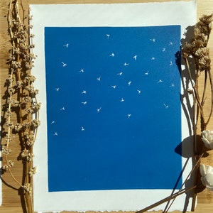 Original Dandelion Child Linocut Print image 2