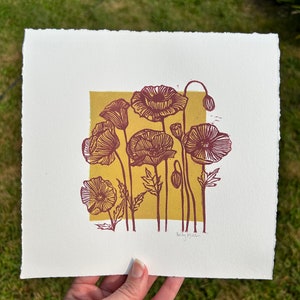 Poppy Linocut Print