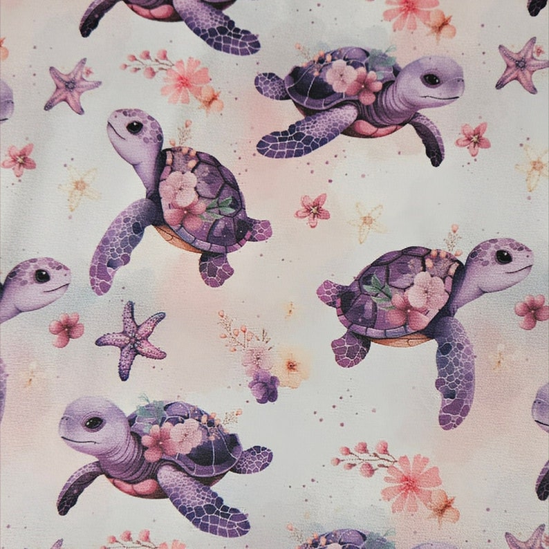 Jersey fabric // In-house production Flower Turtle // Sold by the meter image 2