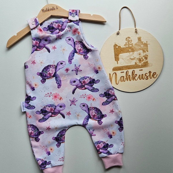 Romper // "Turtles purple" // Premature baby clothes