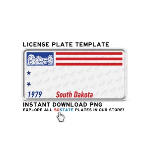 SOUTH DAKOTA Custom License Plate PNG Digital Download – Front Plate, Printable Gift, Car Sticker