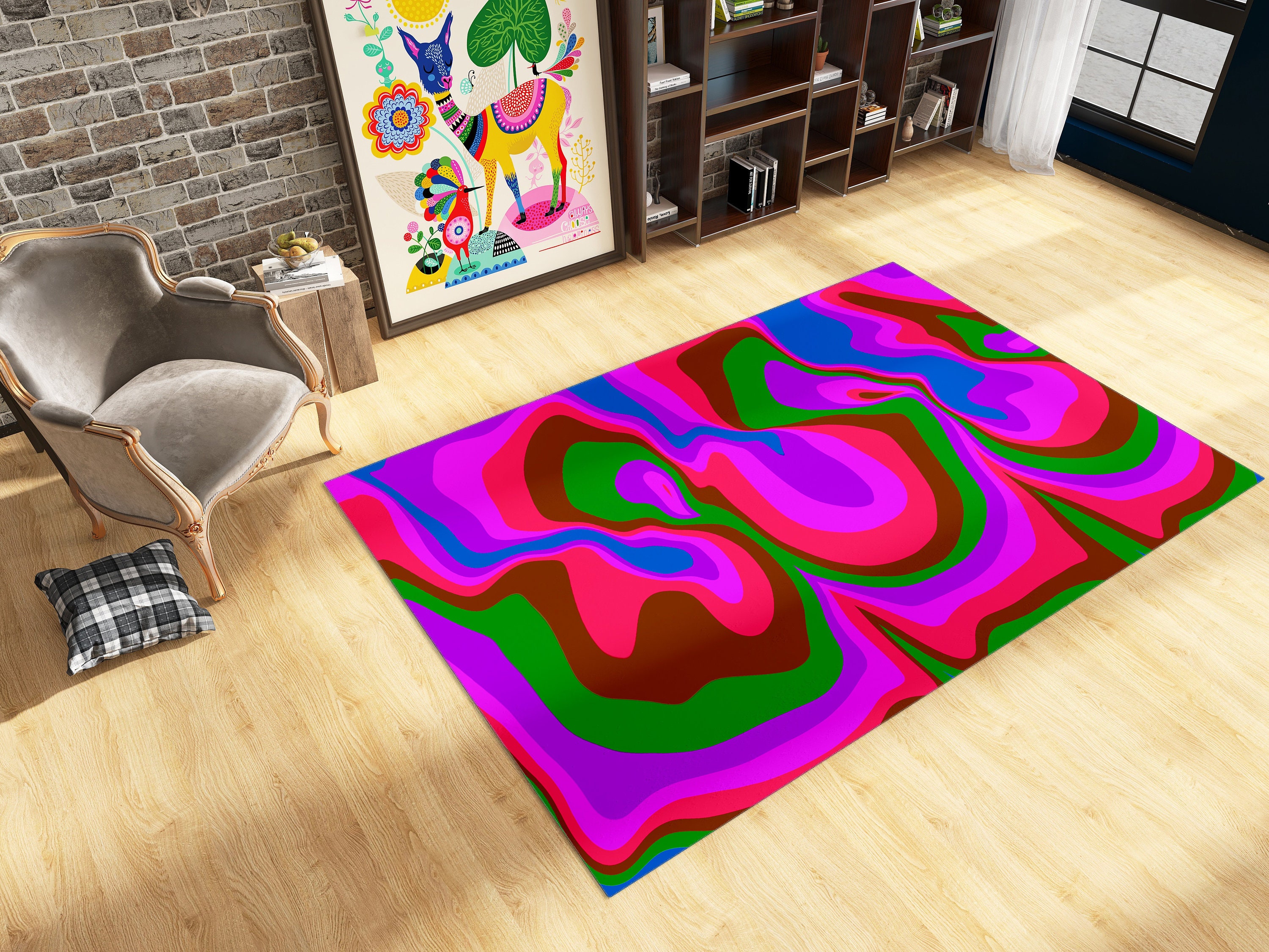 Y2k Rug Groovy Rug Preppy Room Decor Retro Rug 70s Rug Etsy Australia