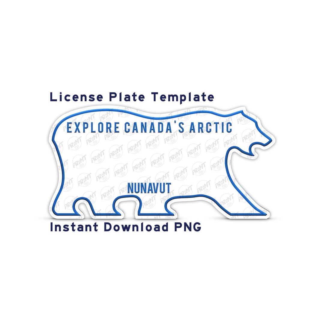NUNAVUT Custom License Plate PNG Digital Download – Printable Wall Art ...