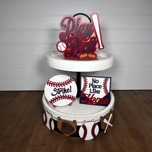 Baseball Tier Tray/Spring Tier Tray/Summer Tier Tray/Baseball Decor/Spring Decor/Summer Decor/Tier Tray Decor
