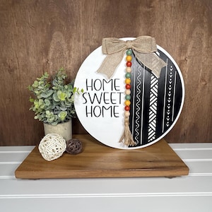 Home Sweet Home Door Hanger/Farmhouse Door Hanger/Boho Door Hanger/Door Hanger/Home Sweet Home Sign/Farmhouse Sign/Home Decor/Hand Painted