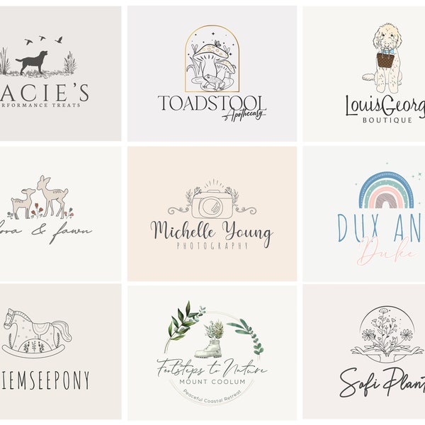 Custom Hand Drawn Logo, Custom Logo Design, Simply Logo Design, Logo Design, Small Business Logo, Unique Logo Design, Photography Logo