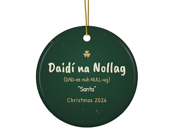 Adorno Daidí na Nollag 2026, Adorno de Papá Noel irlandés, Recuerdo de cerámica gaélica
