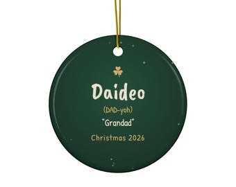 Adorno Daideo 2026, Adorno navideño para abuelo irlandés, Recuerdo de cerámica gaélica