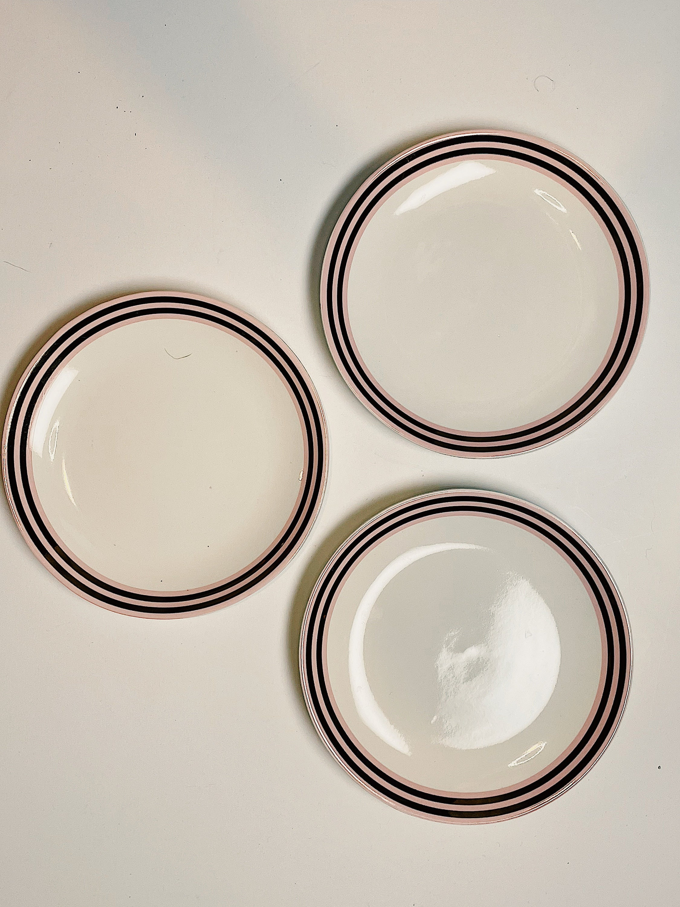 West Elm Fishs Eddy Gilded Side Plate Pink Gold, Set of