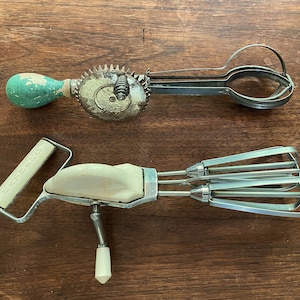 Antique Hand-crank Rotary Egg Beaters, Set of