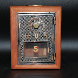 Authentic 1906 Post Office Box Door Bank