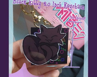 Black Kitty 2.0 Inch Double Sided Charm