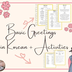Printable Korean Greetings | Culture Notes | Vocabulary Activities with Answer Key