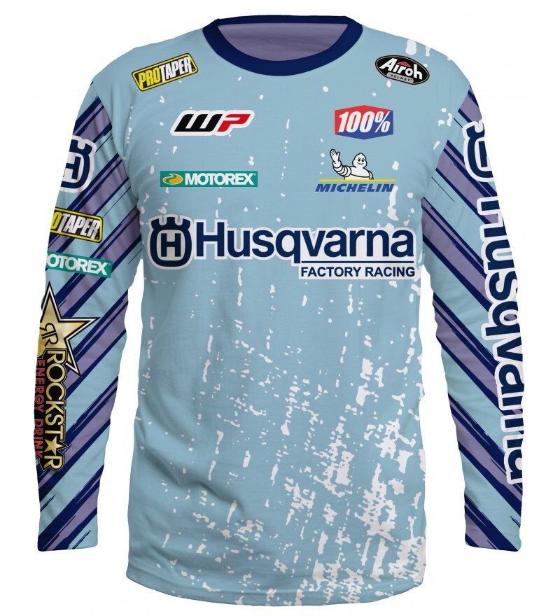 Men's long sleeve blouse HUSQVARNA Motorcycles #4086D /Size: S-XXXL