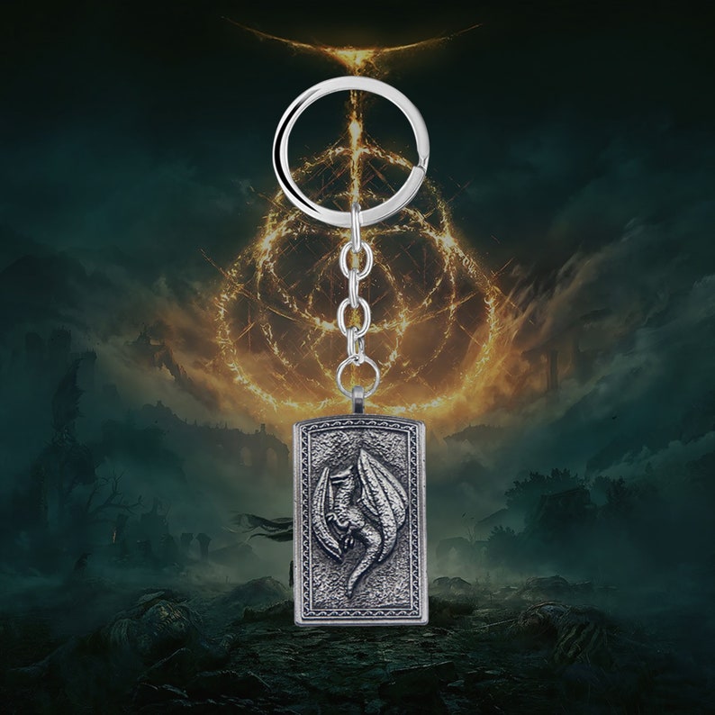 Game Elden Ring Keychain Dragoncrest Greatshield Talisman Etsy