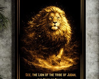 Lion of Judah Print, Revelation 5:5 Bible Verse Wall Art (Digital Download)