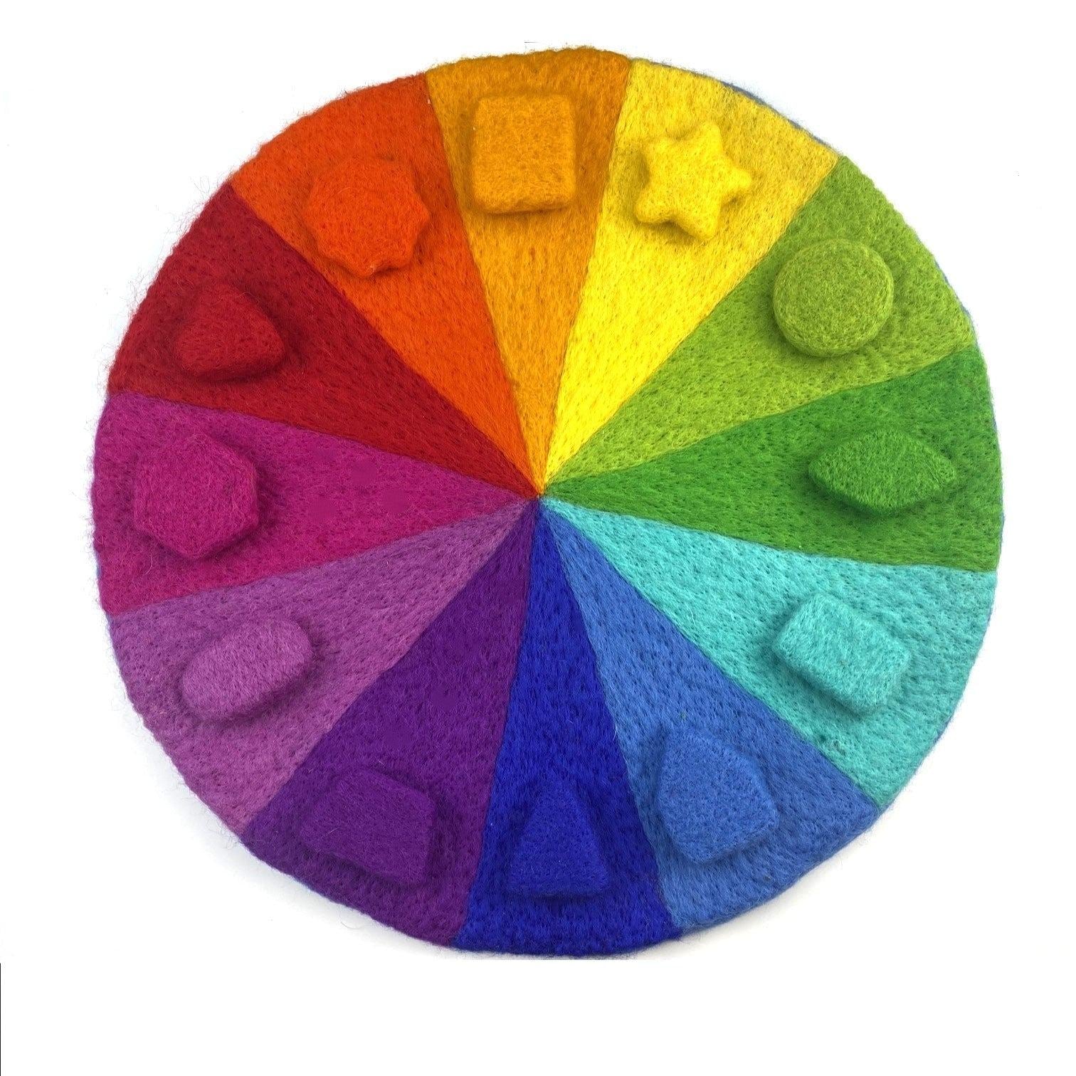 Felt Rainbow Color Wheel Play Mat: 100% Wool Homeschool Decor, Sensory ...