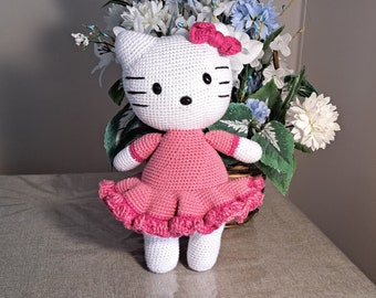 Amigurumi Kitty Pink Crochet pattern PDF file (Eng/Fr)