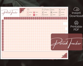 Period Tracker Printable, Menstrual Tracker Digital Download, Period Journal, A4 / US Letter, Period Tracker Planner, TTC Planner