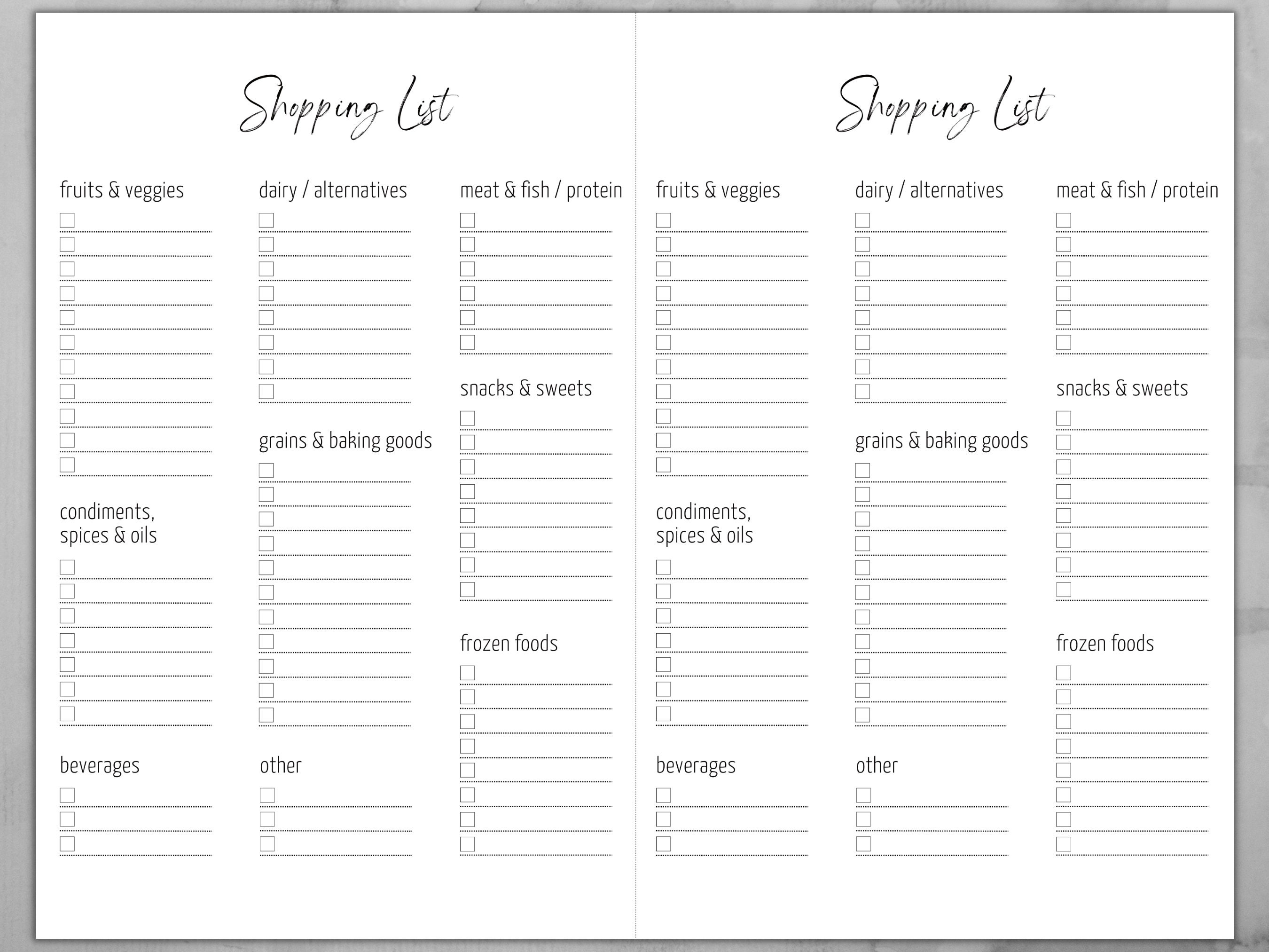 Free Monthly Meal Planner And Grocery List