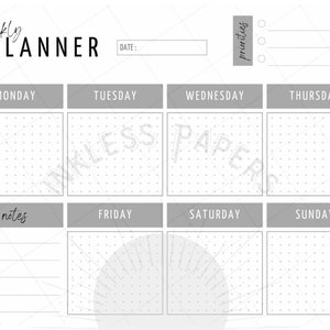 Weekly Planner Printable / Digital Planner Template, Monday or Sunday ...