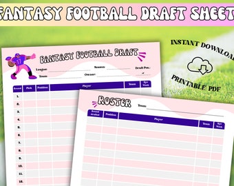 2023 Fantasy Football Draft Kit, Football Draft Sheet, Fantasy Football Printable, A4 / US Letter
