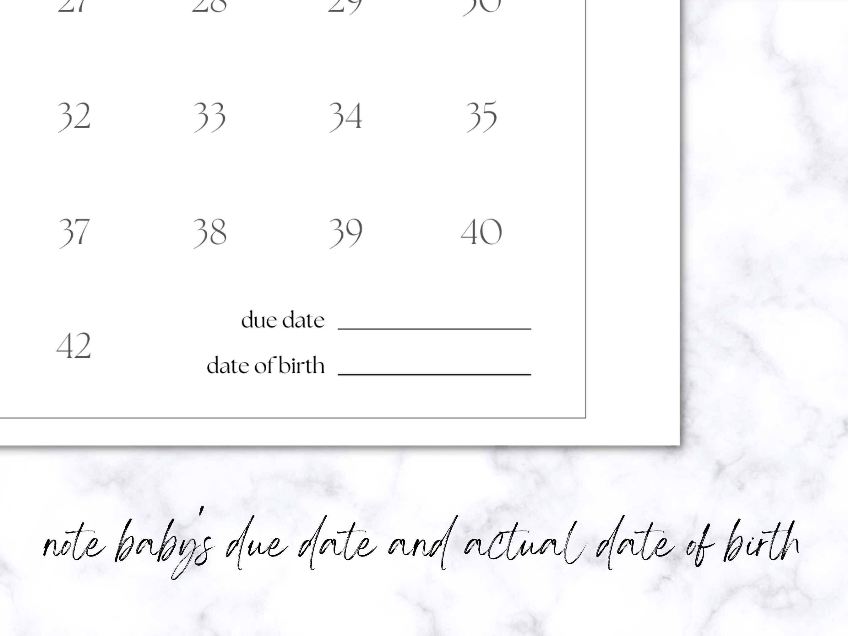 Baby Countdown Printable Sign, Pregnancy Tracker, US Letter / A4 ...