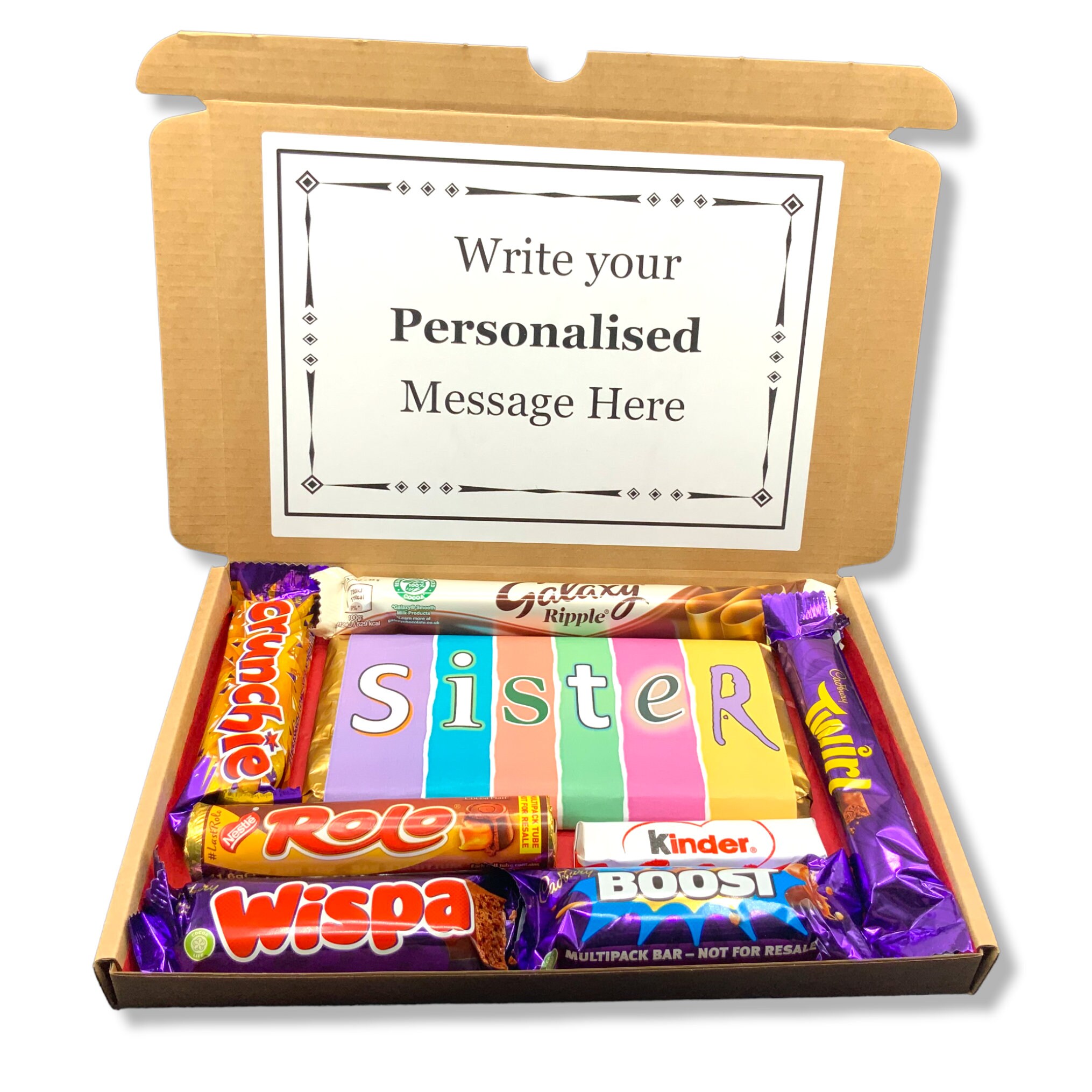 Sister Chocolate Hamper Sweet Box, Gift for Sister, Personalised Sweet