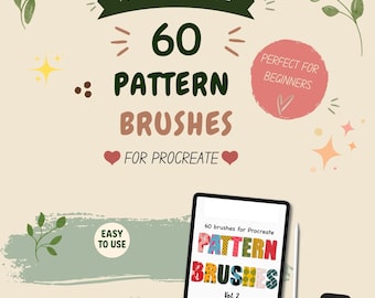 60 pincéis de padrões perfeitos | Pincéis de padrões para Procreate | Fundos com padrões