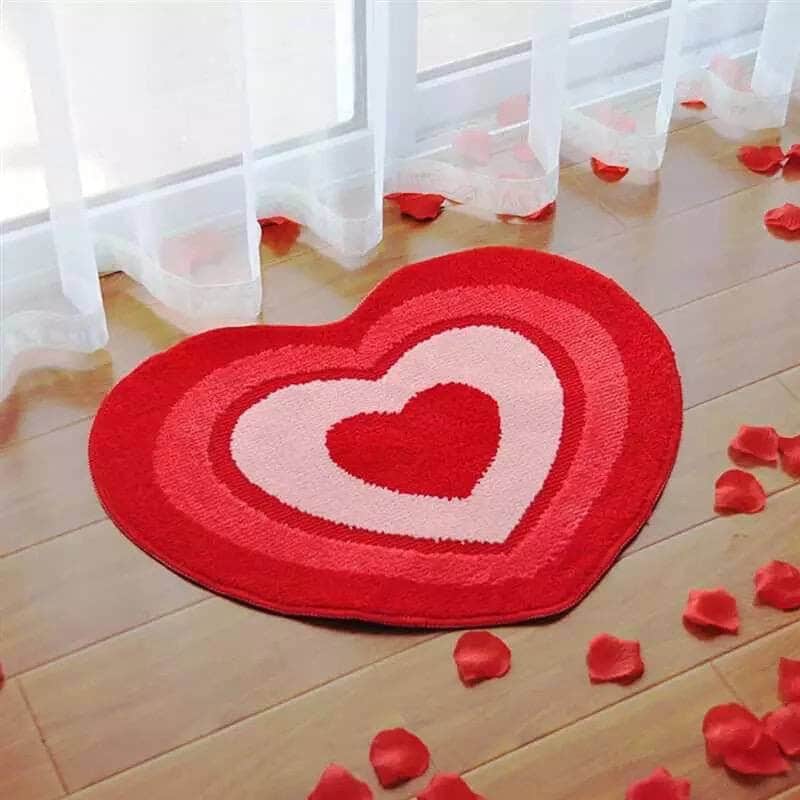 Pink Love Plushy Tufting Decorative Rug Flocking Alfombra Etsy