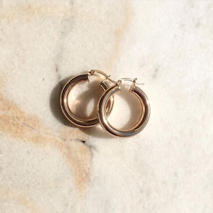 Gold Tube Hoop Earrings, Gold Plated Earrings, Anti Allergic Jewelry, Chunky Gold Hoop Earrings, Thick Gold Hoops