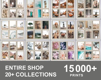 Set of 15000+ Wall Art Prints, Beach Prints, Nature Prints, Winter Prints, Farmhouse Prints, Rustic Prints, Desert Prints, Gallery Prints