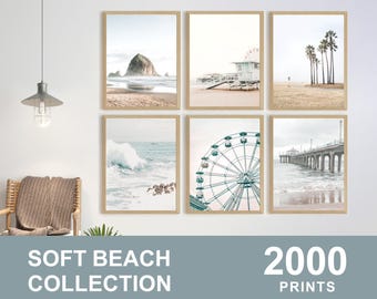 2000x SOFT BEACH Printable Set, Beach Wall Art, Beach Prints, Printable Photography, Neutral Beach Printable, Beach Digital Download