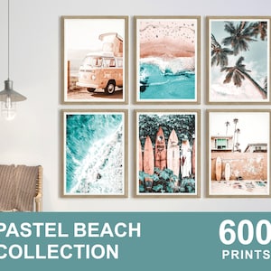 600x PASTEL BEACH Printable Set, Beach Wall Art, Beach Prints, Printable Photography, Neutral Beach Printable, Beach Digital Download